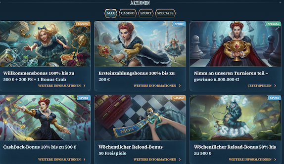 BetAlice Casino-Boni und -Aktionen für deutsche Spieler